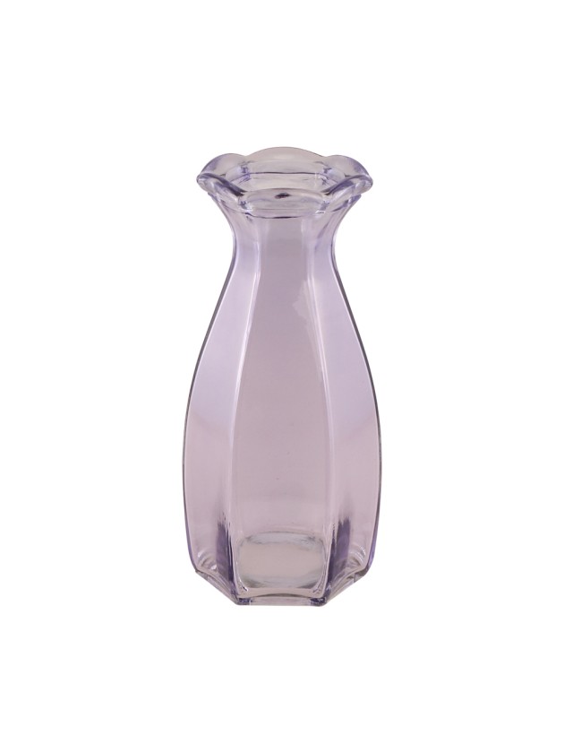 LILAC COROLLE GLASS VASE DIA 9.2CM  X 8.3 CM X 20CM