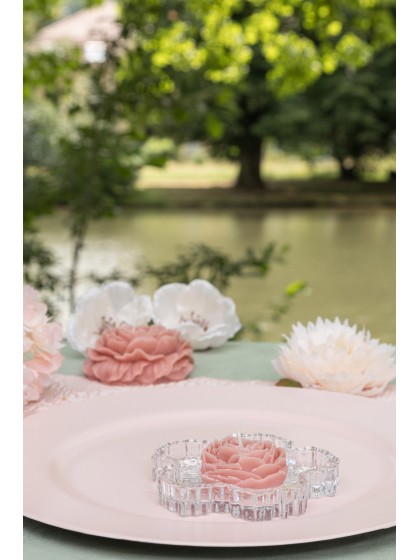 6 NYMPHEA PINK CAMELLIA CANDLES DIA 5.8CM X 2.4CM