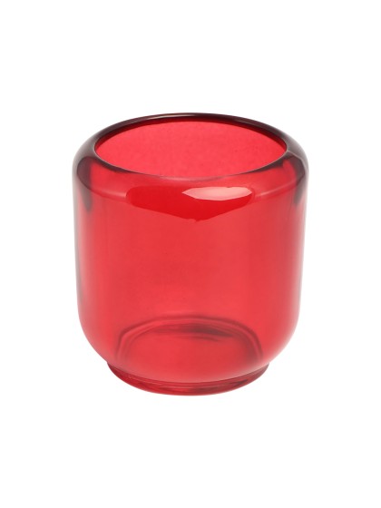KERZENHALTER GLAS EPAIS SOA ROT DIA 8.5CM X 8.5CM