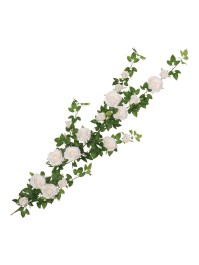 CENTRE DE TABLE ROSES IVOIRE 60CM X 10CM X 156CM