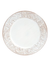 WHITE PP CHARGER PLATE EMBOSSED VIENNA DIA 33CM X 1.5CM