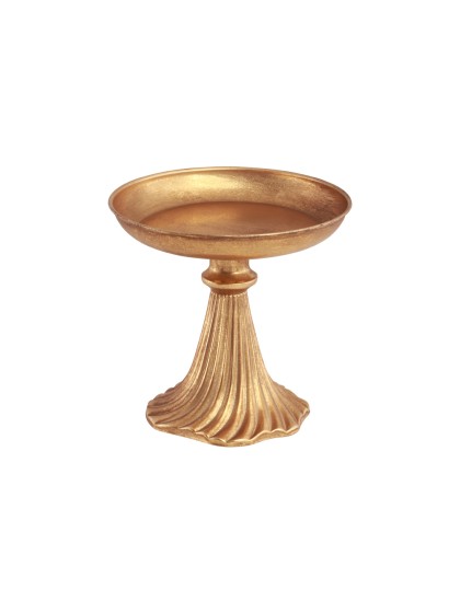 TRAY ON BASE IMPERIAL GOLD BRUSH DIA 19.5CM X 18.5CM