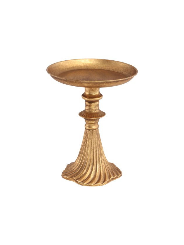 TISCHPLATTE AUF FUSS IMPERIAL GOLD BRUSH DIA 19.5CM X 26CM