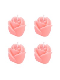 4 BOUGIES ROSES ROSE TULIPE 4.5CM X 4.5CM X 4CM