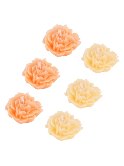 6 BOUGIES GARDENIA MELON/JAUNE SABLE 2 ASSORTIES 5.6CM X 5.2CM X 2.8CM