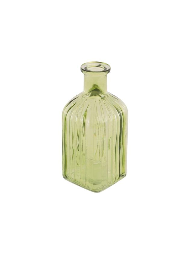 GREEN TEA GLASS VASE MARGOT 6.3CM X 6.3CM X 13.5CM