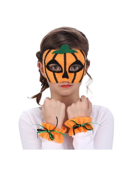 KIT CITROUILLE - 2 PCS MASQUE ET MANCHETTES TU