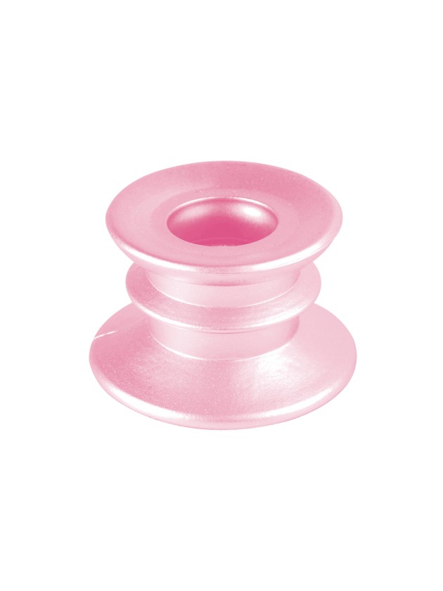 PEARLY PALE PINK GLASS CANDLE HOLDER DIA 6CM X 4CM