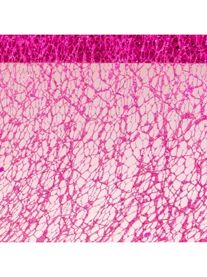 FUCHSIA GLITTERED TABLE RIBBON 10CM X 5M