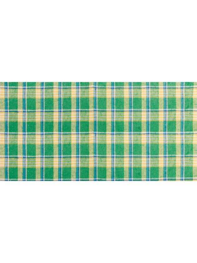 GREEN MADRAS LINEN TABLE RUNNER 28CM X 5M
