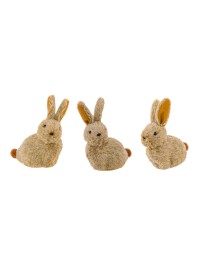 BROWN RABBIT 3 ASS 6CM X 3CM X 9CM