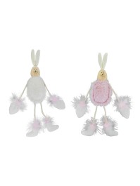 PLUSH DECO RABBIT - 2 ASS 6CM X 2.5CM X 27CM