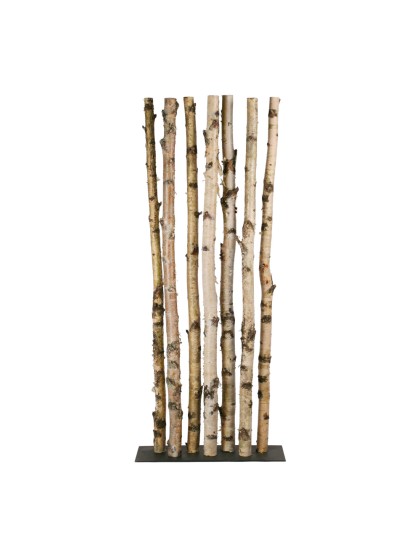 7 TRONCS BIRKE AUF METALLSTÄNDER DIA 5-8CM X 175CM - SUPPORT 25CM X 75CM