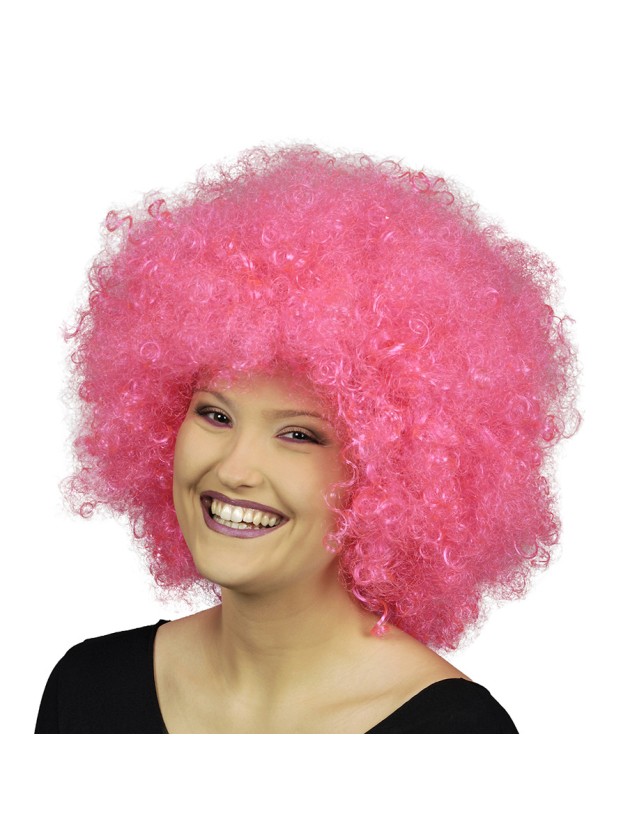 PERRUQUE LUCIE AFRO GEANT FUCHSIA FLUO 