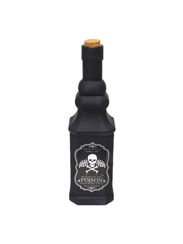 BOUTEILLE VERRE NOIRE HALLOWEEN 6.5CM X 6.5CM X 24CM