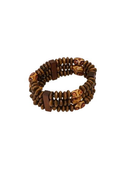 BRACELET INDIEN PERLES MARRON FONCÉ 