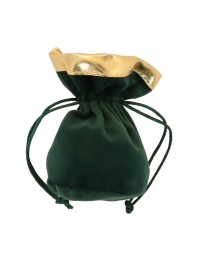 BAG 3 DARK GREEN VELVET BAGS W/ GOLD EDGE 6CM X 6CM X 12CM