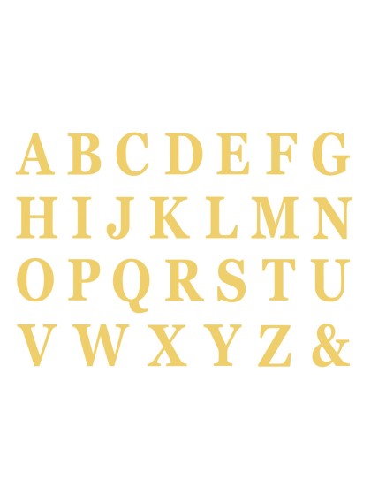 SET DE 48 LETTRES ADHESIVES OR HAUTEUR 13.5 CM