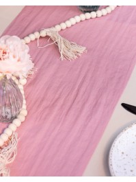 TABLE RUNNER CHIFFON OLD PINK 28CM X 3M