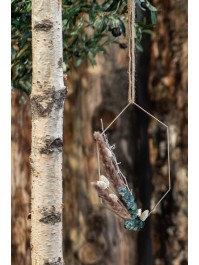 SUSPENSION METAL HEXAGONAL OR 30CM X 30CM X 0.3CM