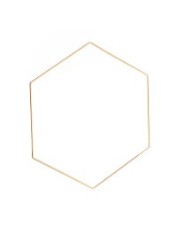 GOLD METAL HEXAGONAL HANGING DECO 40CM X 40CM X 0.3CM