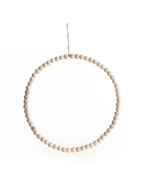 WOODEN BEAD RING TO HANG DIA 26CM X 1.4CM