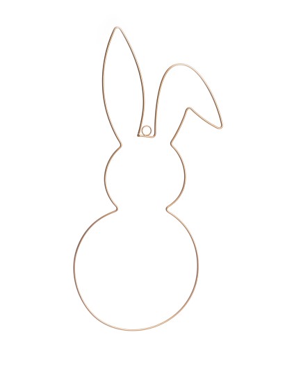 GOLDEN METAL RABBIT TO HANG 25CM X 0.4CM X 59CM