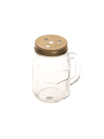 KLEINES EINMACHGLAS DECKEL GOLD MIT TROUS 7.5X5.5X8.5CM