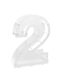STRUKTUR BALLON ZAHLE 2 WEISS 38CM X 14CM X 63.5CM