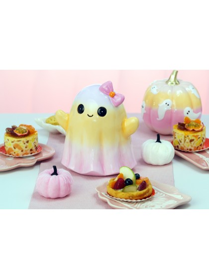 CITROUILLE VELOURS BLANC SUMMERWEEN DIA 7CM X 4/7CM HT