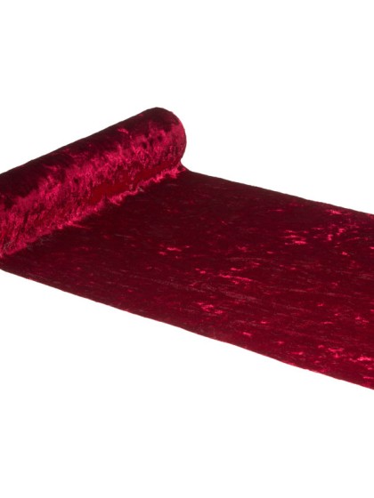 TISCHLÄUFER SAMT GLÄNZEND DELUXE BORDEAUX 28CM X 3M