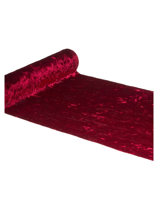 CHEMIN DE TABLE VELOURS SHINY DELUXE BORDEAUX 28CM X 3M