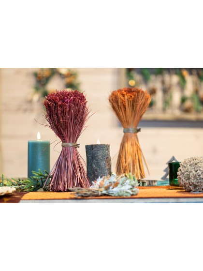 BLUMENSTRAUSS TISCH HERBST WEINROT AUS VIN DIA 16CM X 30CM