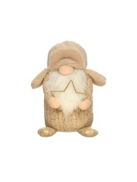 GNOME TRAPEUR BARRY CASQUETTE AVEC ETOILE LED 25CM X 19CM X 30CM