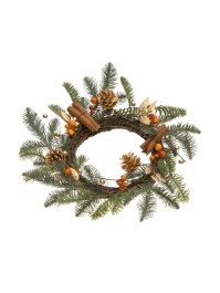 COURONNE DOUCEURS ET SENTEURS VERT/AMBRE/OR MAT DIA 40CM X 10CM