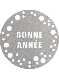 6 TABLE SETS GLITTER PREMIUM SILVER BONNE ANNEE COSMIC DIA 34CM