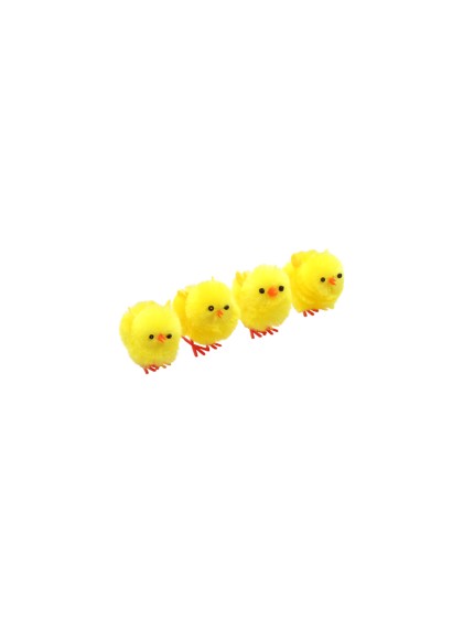 BOX OF 4 YELLOW CHICKS 4.5CM