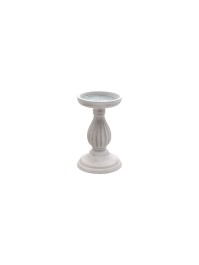 KERZENHALTER HOLZ ELFENBEIN DIA 10.5CM X 17CM