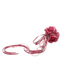 BOUQUET 3 ROSES FUCHSIA 16CM X 10CM X 70CM