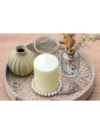 SAND CERAMIC VASE DIA 9.5CM X 10.5CM