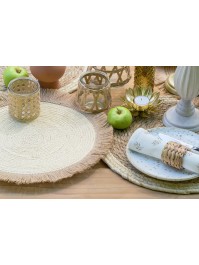 SET DE TABLE PAILLE BICOLORE DIA 38CM
