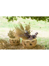 SET 2 PANIERS TRESSES RONDS 30CM X 20CM X 25CM/25CM X 15CM X 20CM