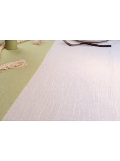 NAPPE COTON LAVE BLANC 125CM X 240CM