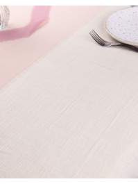 IVORY WASHED COTTON TABLECLOTH 125CM X 240CM