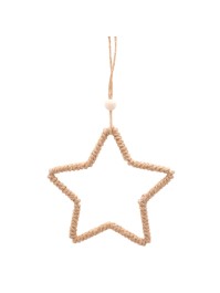 HANGING METAL JUTE STAR 15CM