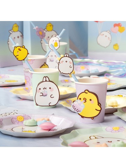 PACK 8 PAPER STRAWS + DECO MOLANG © 19.6CM / DIA 4.2CM X 6.3CM HT