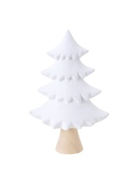 SAPIN FOREST KING CERAMIQUE FLOQUE BLANC NEIGE TRONC BOIS 15.2CM X 7.9CM X 23.6CM