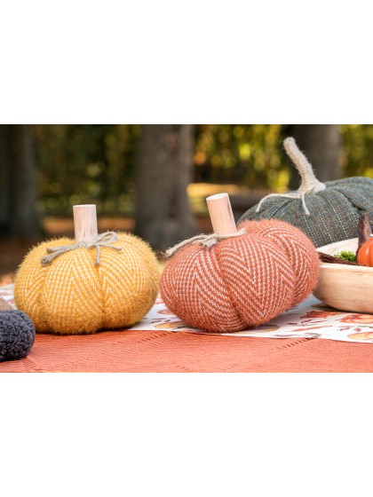 CITROUILLE TISSU SOFTY - 3 ASS DIA 18CM X 14CM