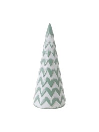 WOODEN TENDER GREEN/WHITE SUMMIT XMAS TREE DIA 13.5CM X 35CM