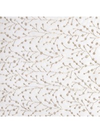 TISCHLÄUFER KUNSTFELL WEISS TWIGS IMPRESSION GOLD MATT 28CM X 3M